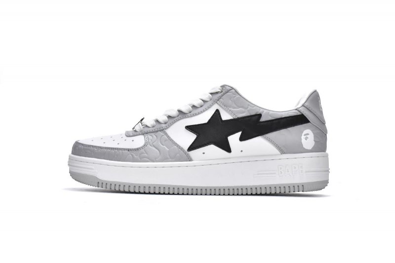 Bape Sk8 Sta Low White Gray Black 1G70-109-0004