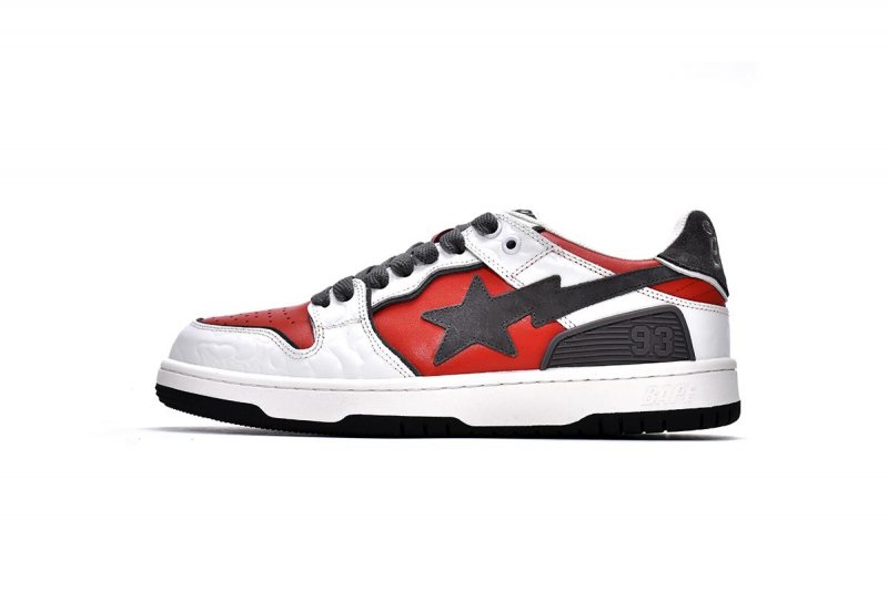 Bape Sk8 Sta Low White Red 1G70-109-0020