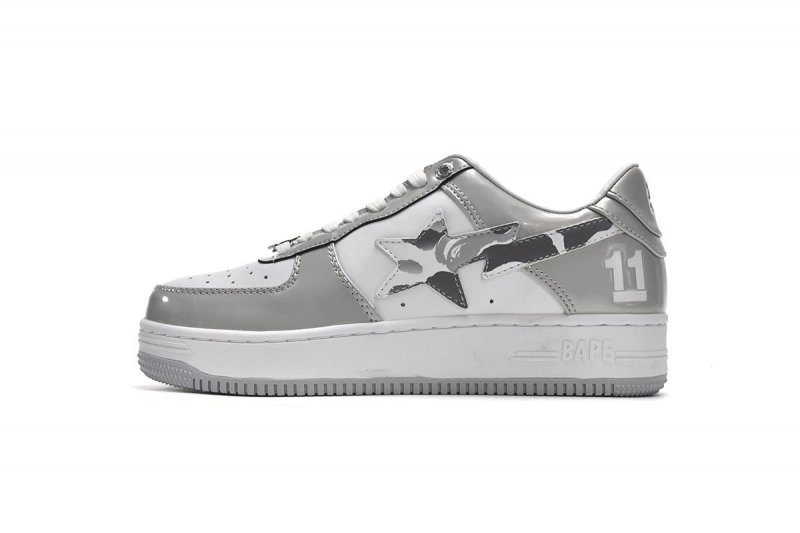 Bape Sta Low White Grey Mirror Surface 1H70-191-010