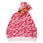 BAPE ABC Camo Tiger Full Zip Hoodie – Pink