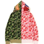 BAPE ABC Separate Shark Full Zip Hoodie – Pink-Green