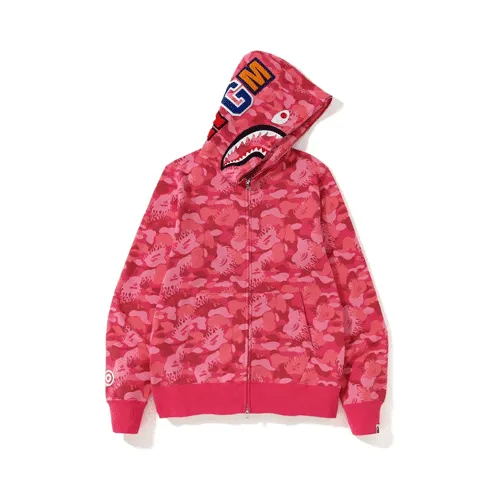 Pink BAPE Fire Camo Shark Full Zip Hoodie Pink BAPE Fire Camo Shark Full Zip Hoodie