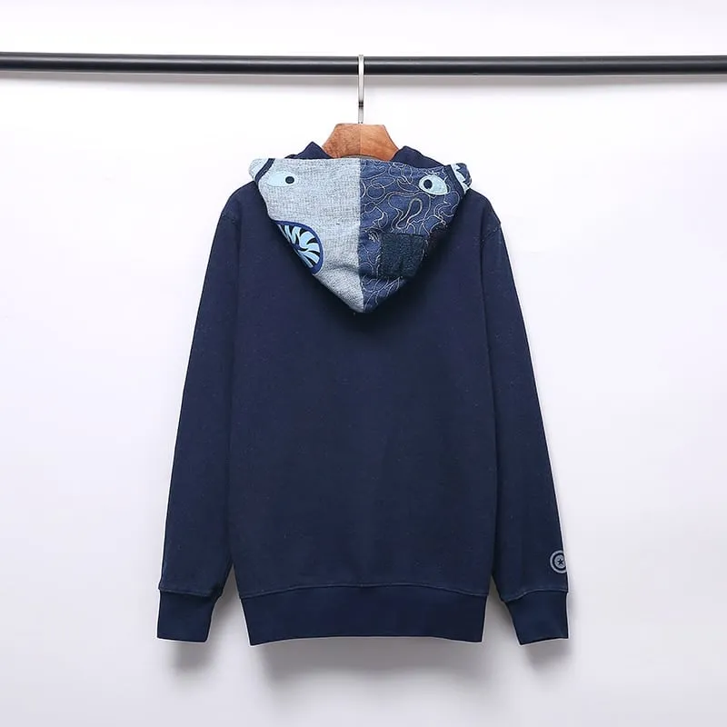 BAPE Shark Cowboy Stitching Brushed Hoodie BAPE Shark Cowboy Stitching Brushed Hoodie