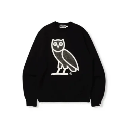 BAPE x OVO Glass Beads Woodland Camo Crewneck- Black