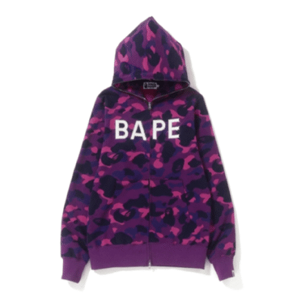 Purple BAPE Color Camo Bape Swarovski Full Zip Hoodie