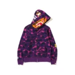 Purple BAPE Color Camo Tiger Full Zip Hoodie