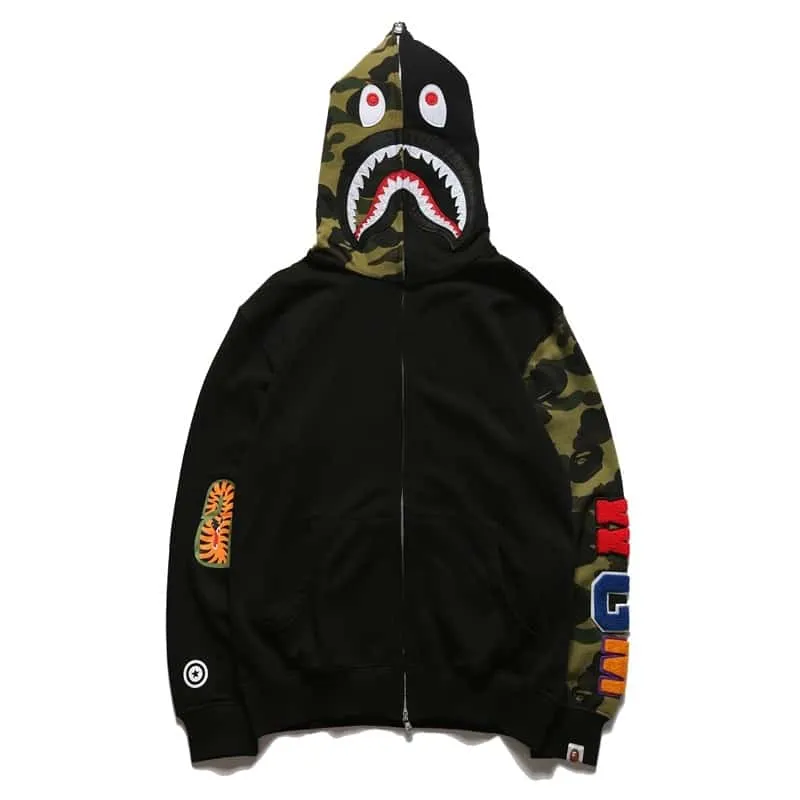 BAPE Shark Camo Hoodie Black and Green BAPE Shark Camo Hoodie Black and Green
